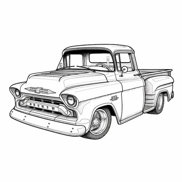 Premium Photo Coloring Pages Of Old Trucks Old Truck Coloring Pages 