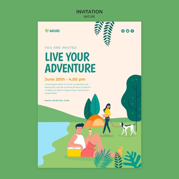 Premium PSD Nature Entertainment Invitation Template