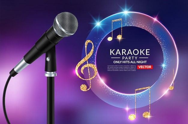Premium Vector Karaoke Party Invitation Poster Template Karaoke 