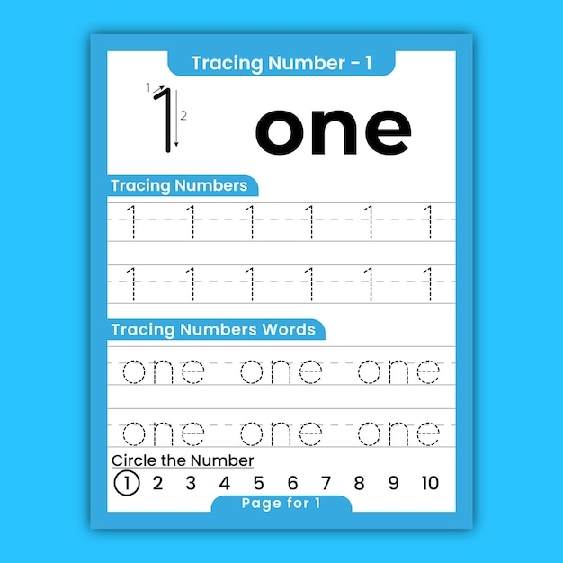 Premium Vector Number Tracing Worksheets For Preschoolers