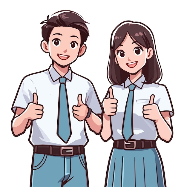 Premium Vector Senior High School Students Illustration