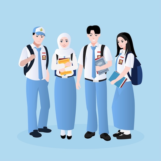 Premium Vector Senior High School Students