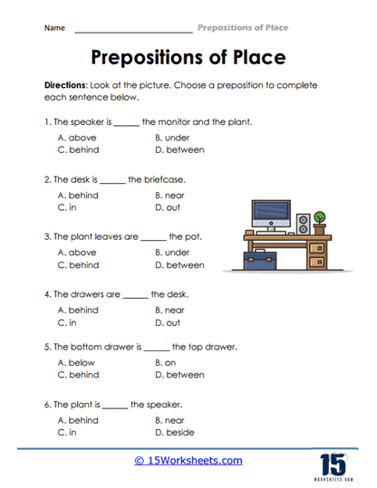 Preposition Of Place Online Exercise Live Worksheets Worksheets Library