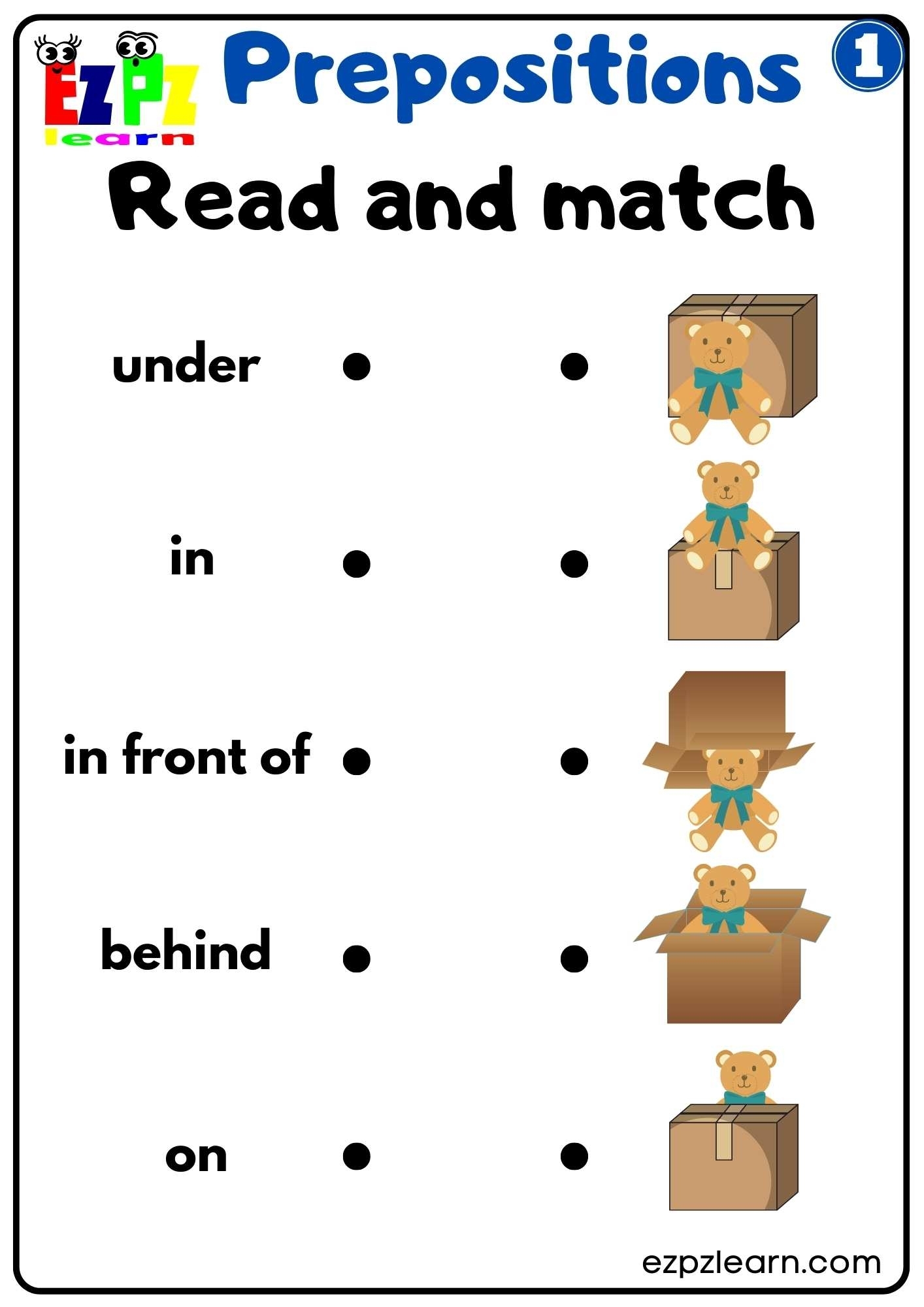 Preposition Worksheets For Kindergarten Preposition Worksheets English 