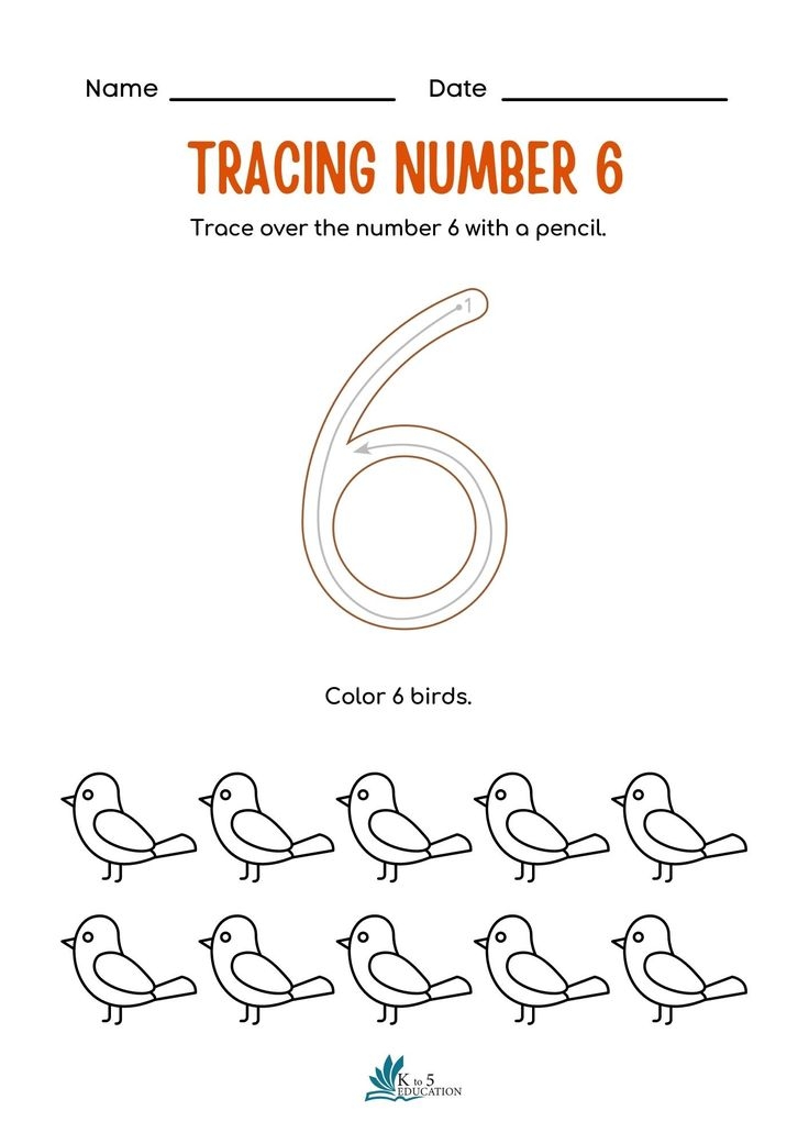 Preschool Number 6 Tracing Worksheet FREE Download Check More At 