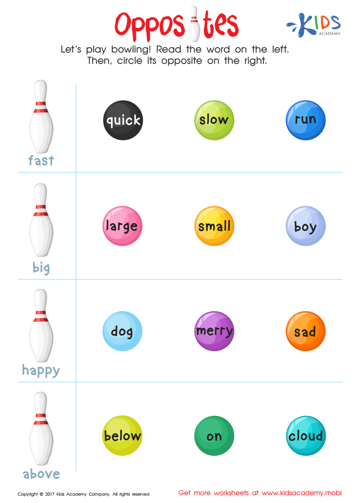 Preschool Opposites Worksheet PreschoolWorksheet