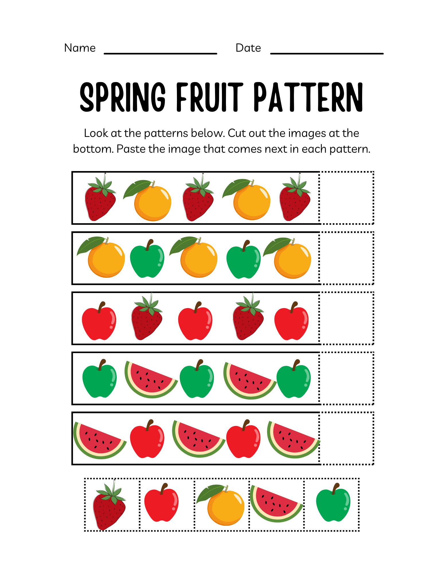 Preschool Patterns Printable Worksheets MyTeachingStation 