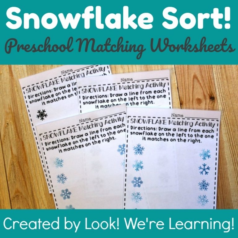 Preschool Worksheets Snowflake Preschool Matching Worksheets Look 