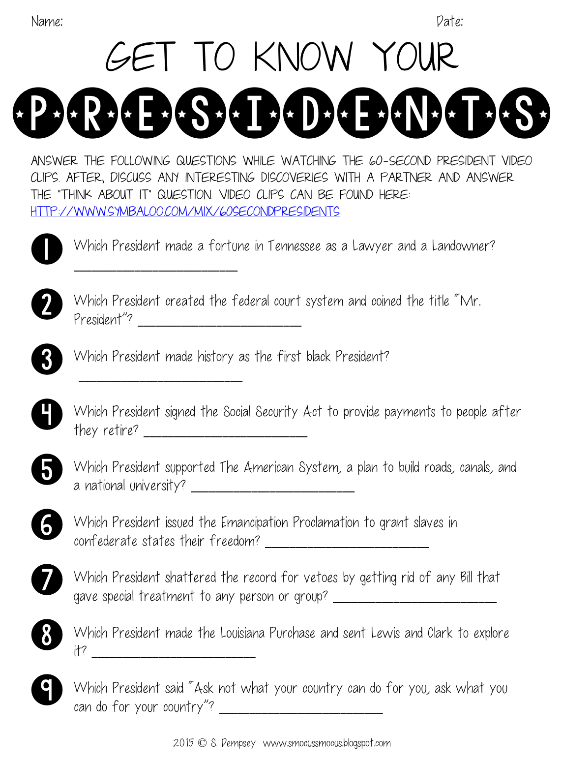 presidents day worksheets