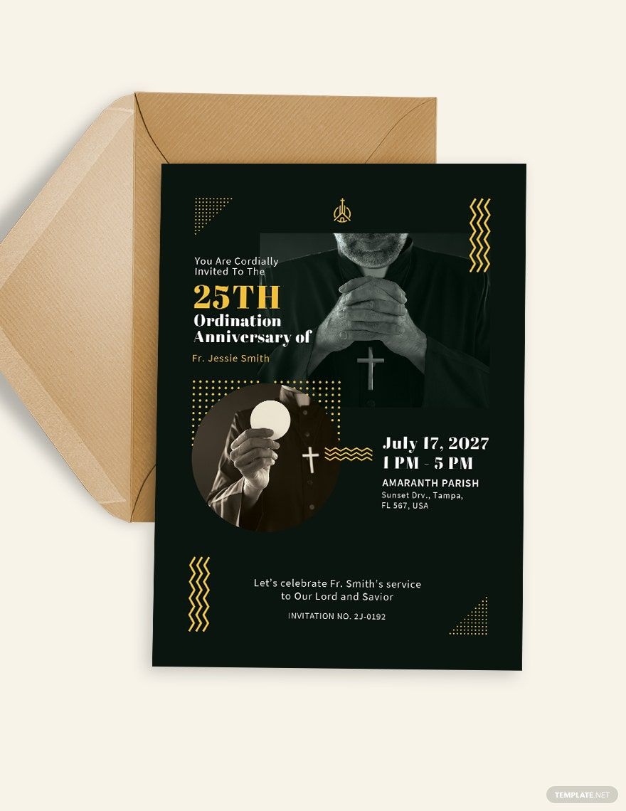 ordination invitation card template