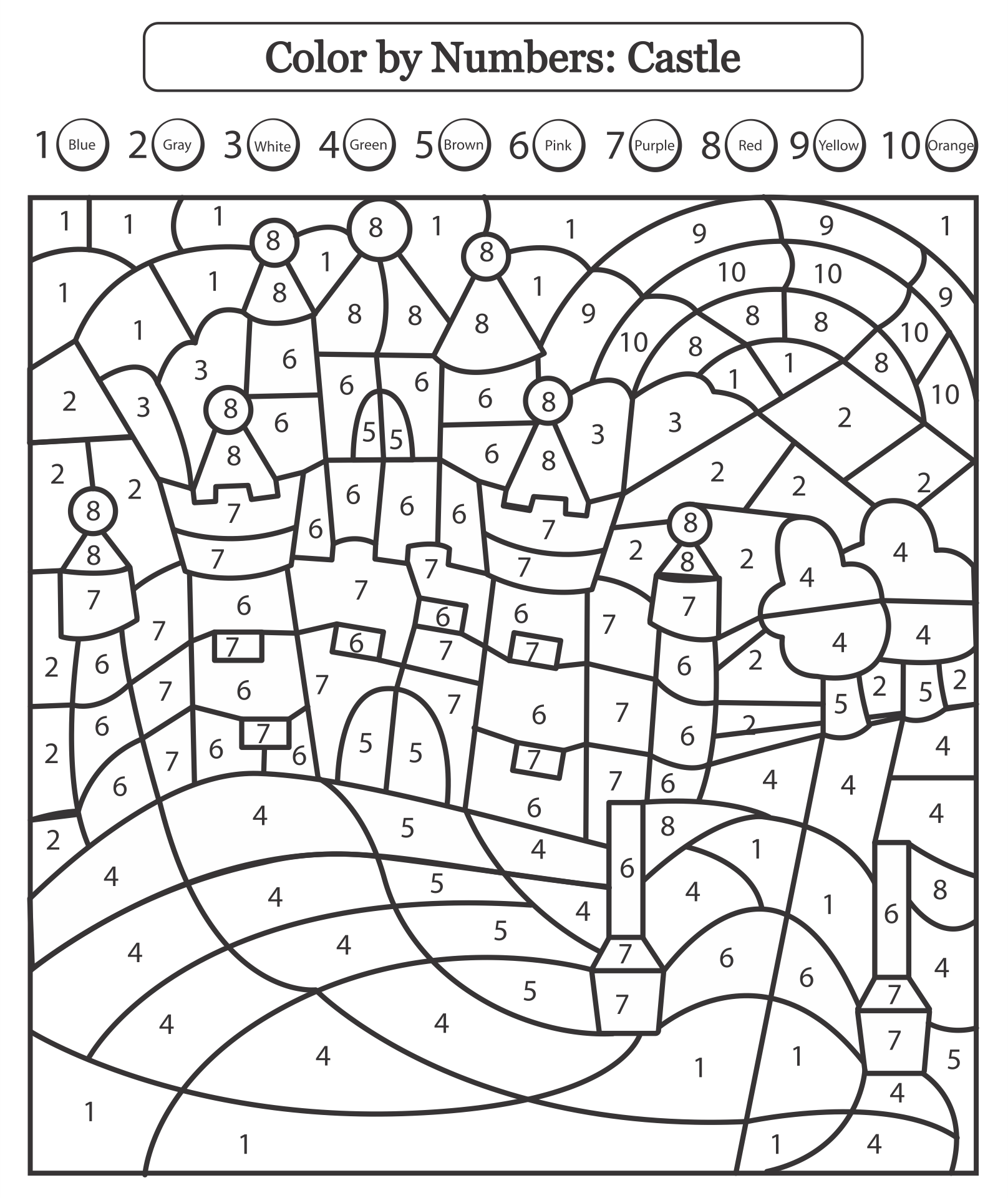 Princess Color By Number Pages 15 Free PDF Printables Printablee