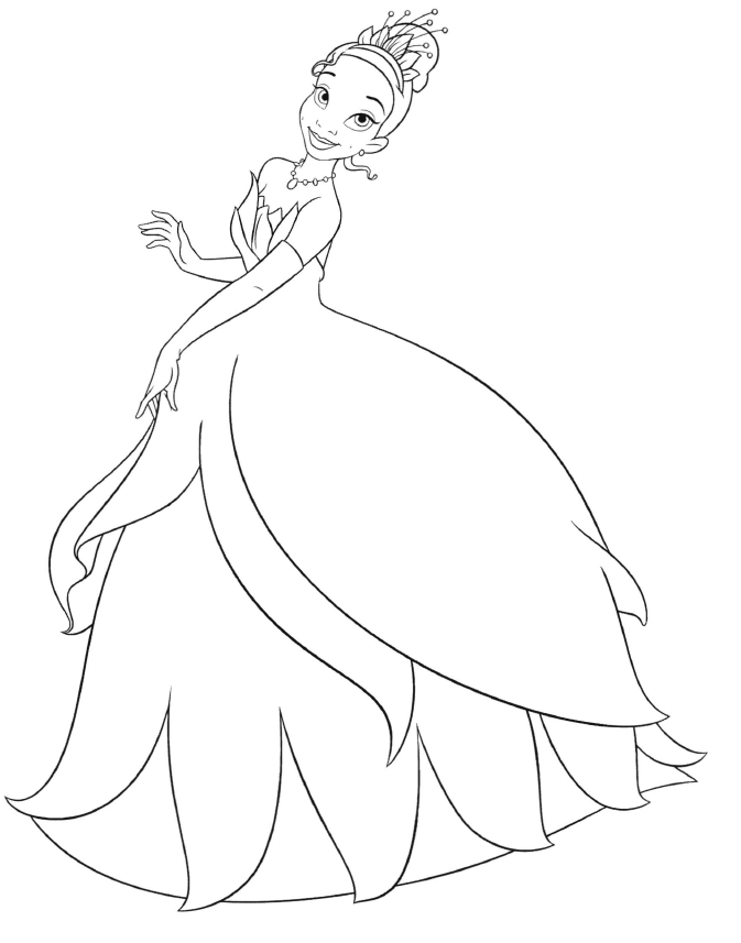 Tiana Color Pages