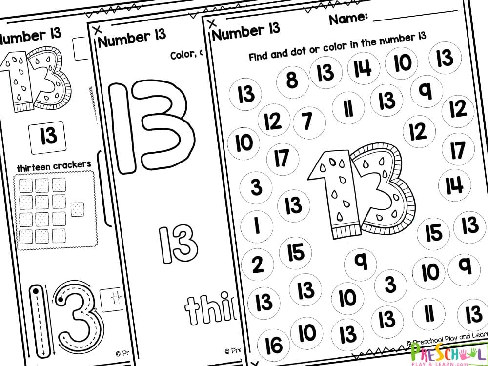 Print The Number 13 thirteen K5 Learning Worksheets Library