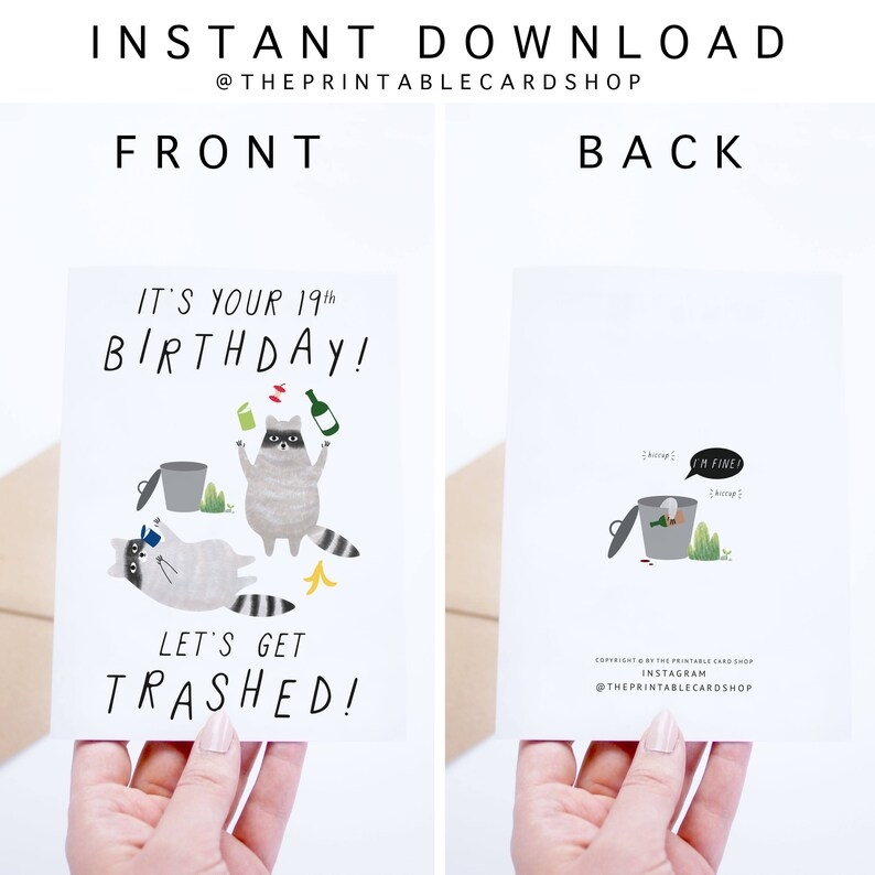 19th birthday cards printable