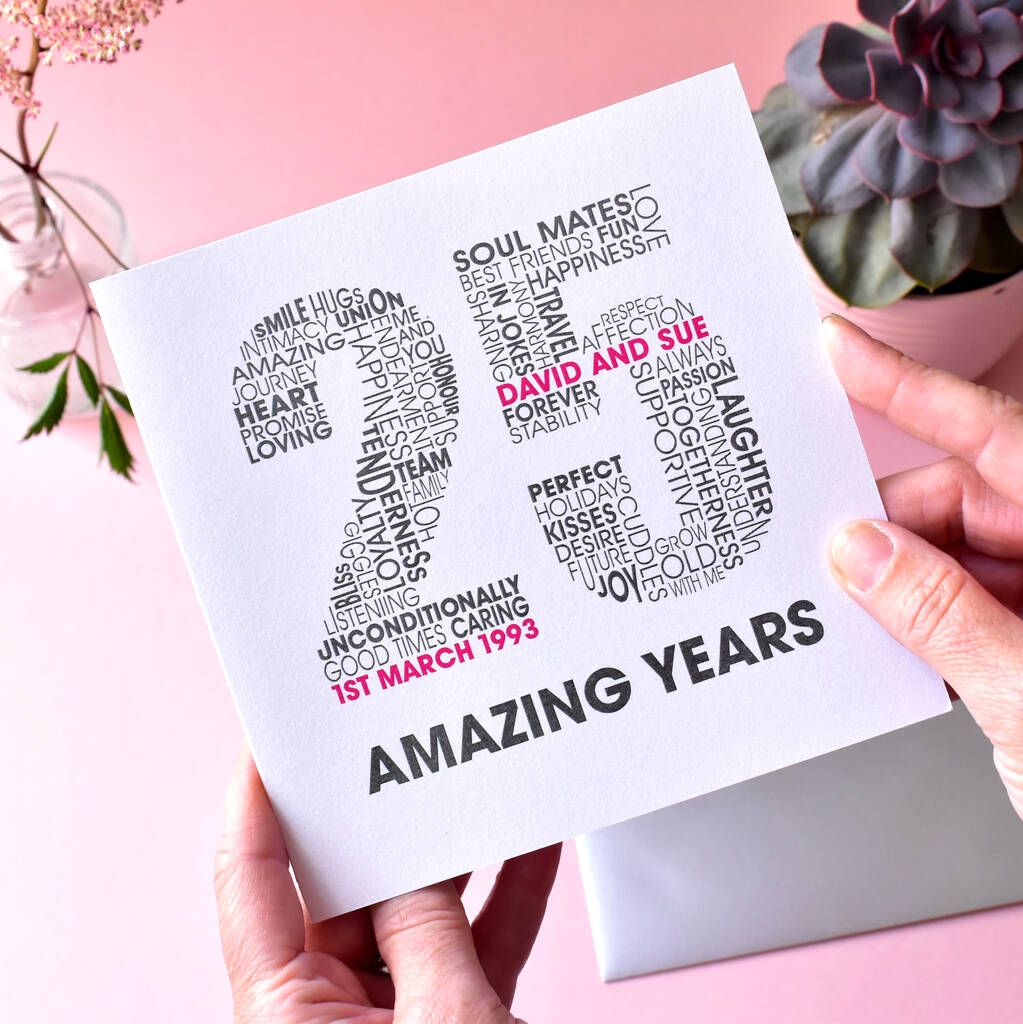 25th wedding anniversary printable cards