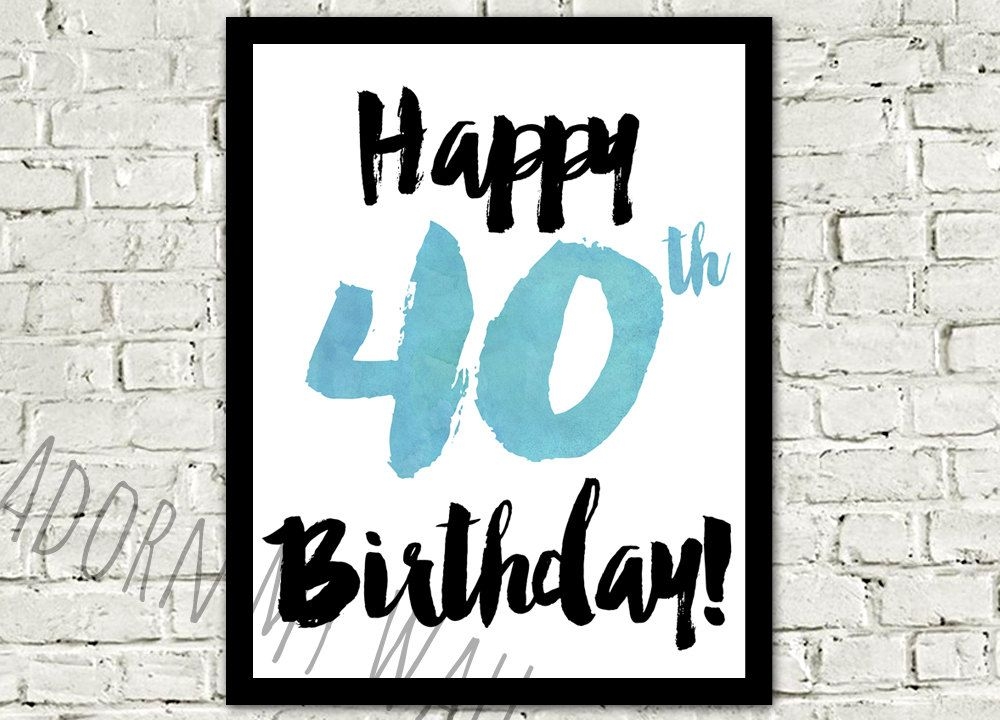 Printable 40Th Birthday Card