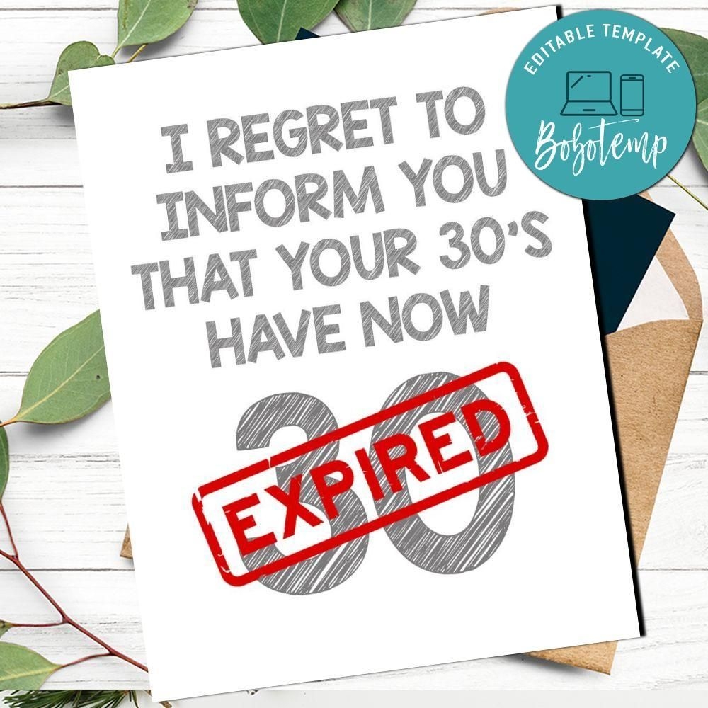 Printable 40Th Birthday Card