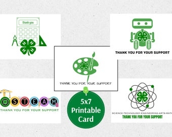 Printable 4H Thank You Card Template 3 5x5 Print At Home Thank You 