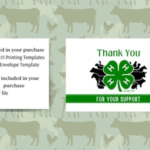 Printable 4H Thank You Card Template 3 5x5 Print At Home Thank You 