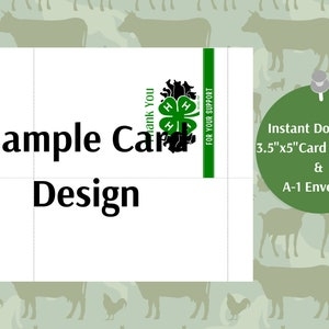 Printable 4H Thank You Card Template 3 5x5 Print At Home Thank You 