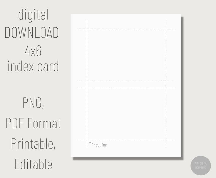 4x6 index card printable template