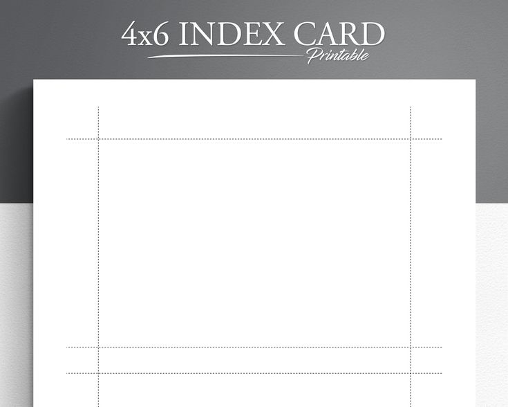 Printable 4x6 Index Card Printable Note Cards Printable Index Cards