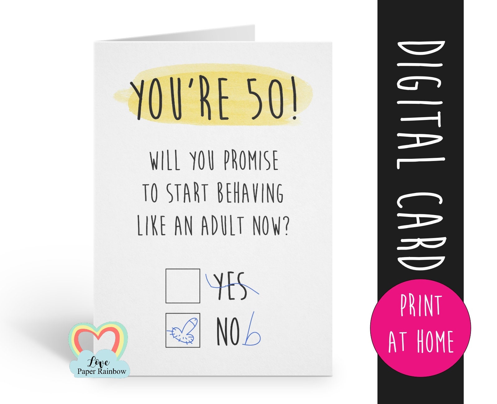 Printable 50th Birthday Cards