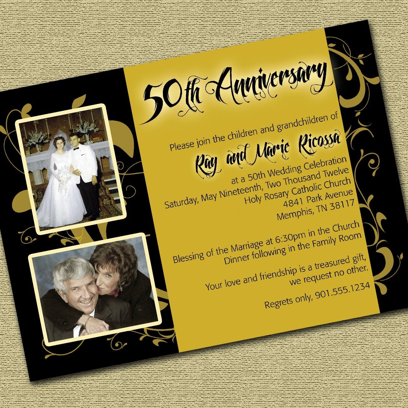 50th wedding anniversary invitation cards free printable
