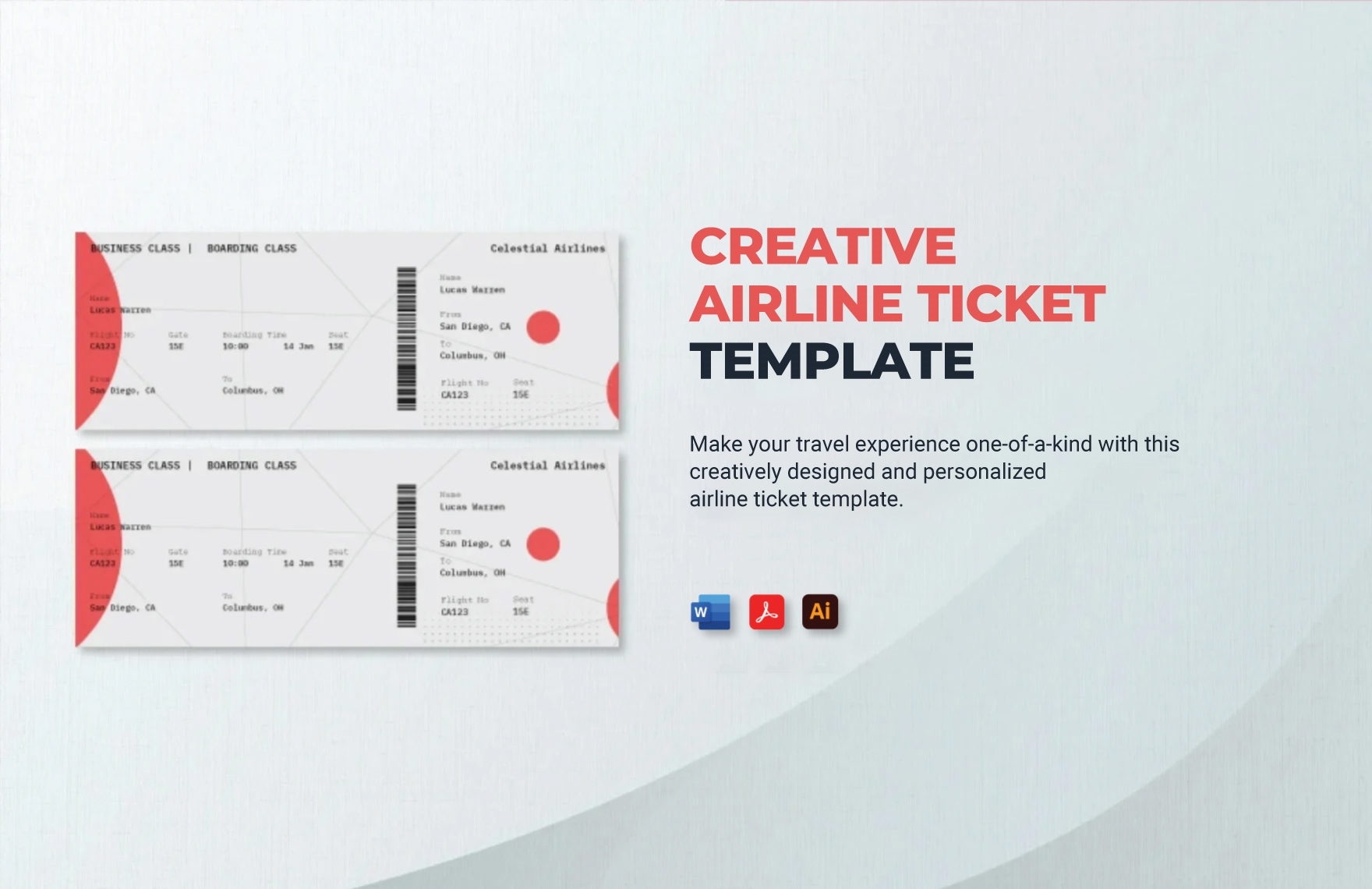 printable airline ticket template free