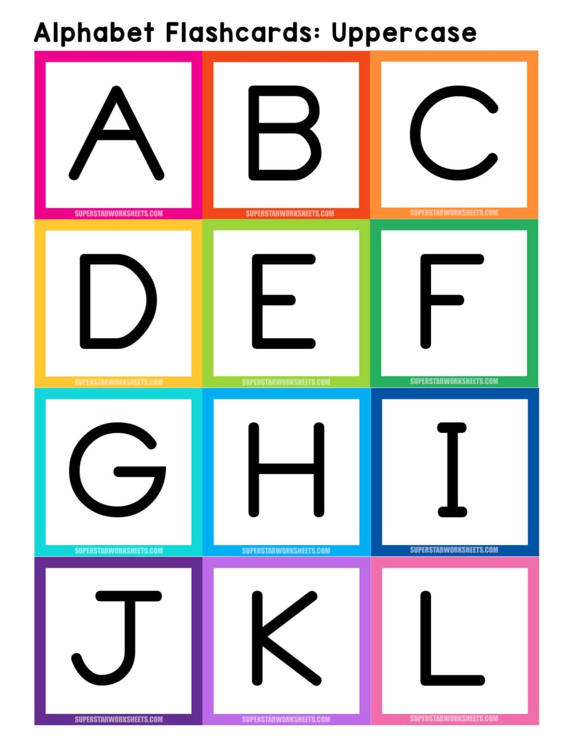 Printable Alphabet Flash Cards Upper And Lower Case With Pictures 