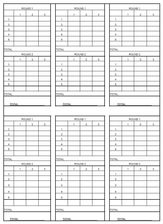 4h printable archery score cards
