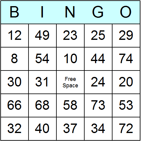 Printable Bingo Cards Numbers 1 75 Socaljoa