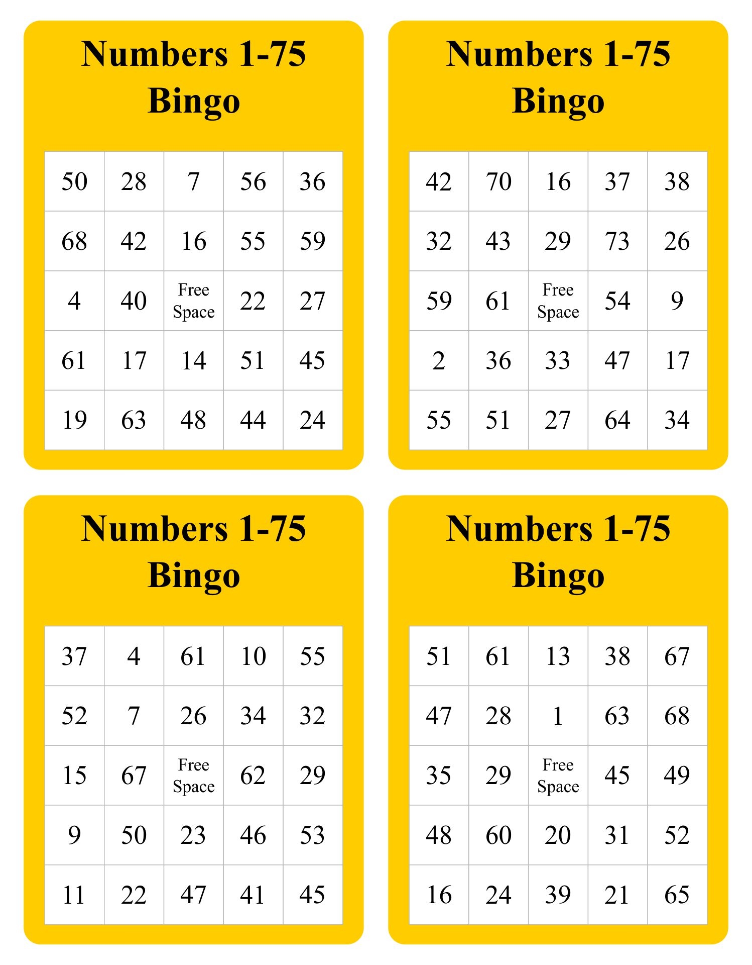 Printable Bingo Cards With Numbers 1 75 Upfdistribution