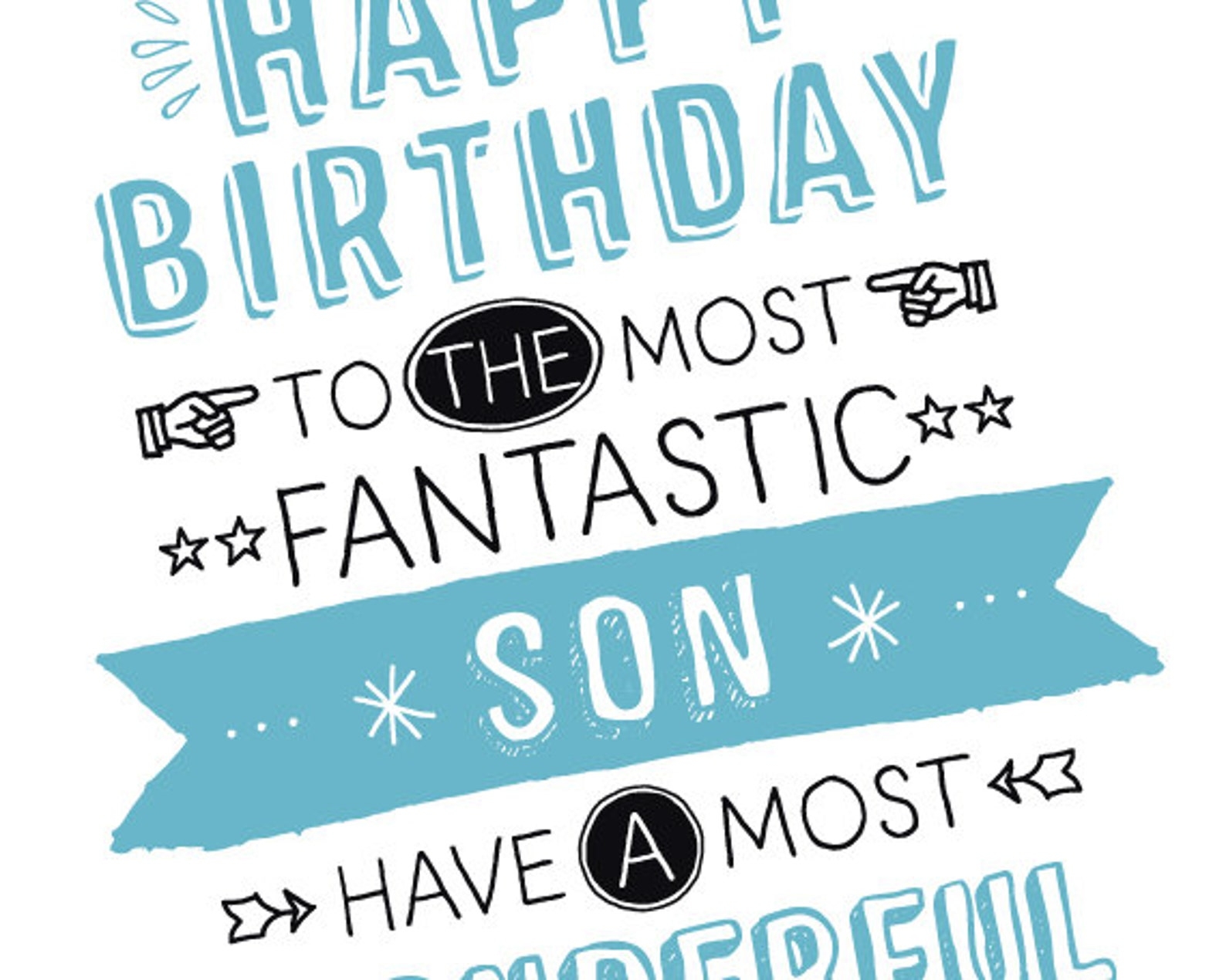 Printable Birthday Card For Son Happy Birthday To The Most Etsy