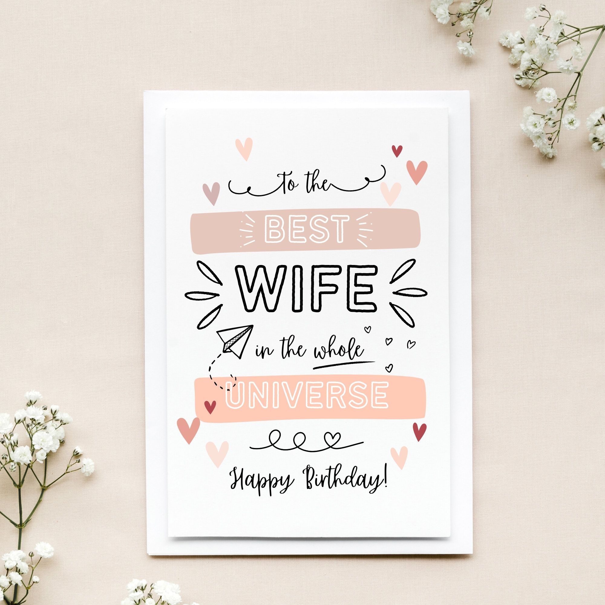 Printable Birthday Card For Wife Folded Cute Birthday Card For Wife 