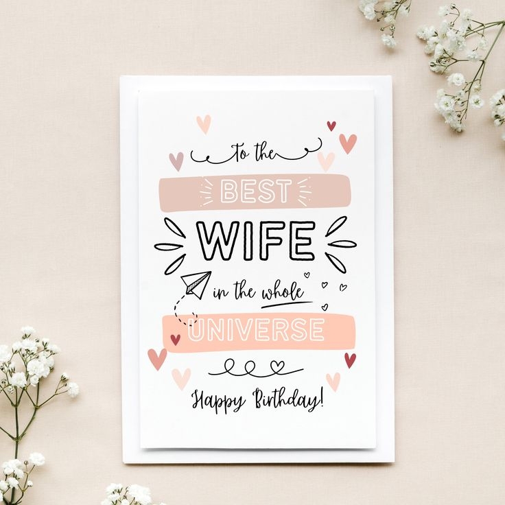 Printable Birthday Card For Wife Folded Cute Birthday Card For Wife 