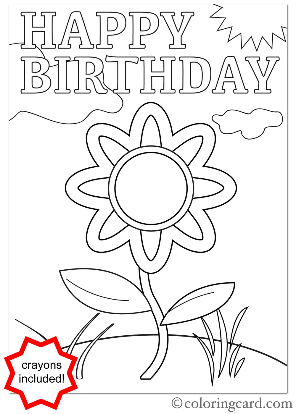 Printable Birthday Card To Color