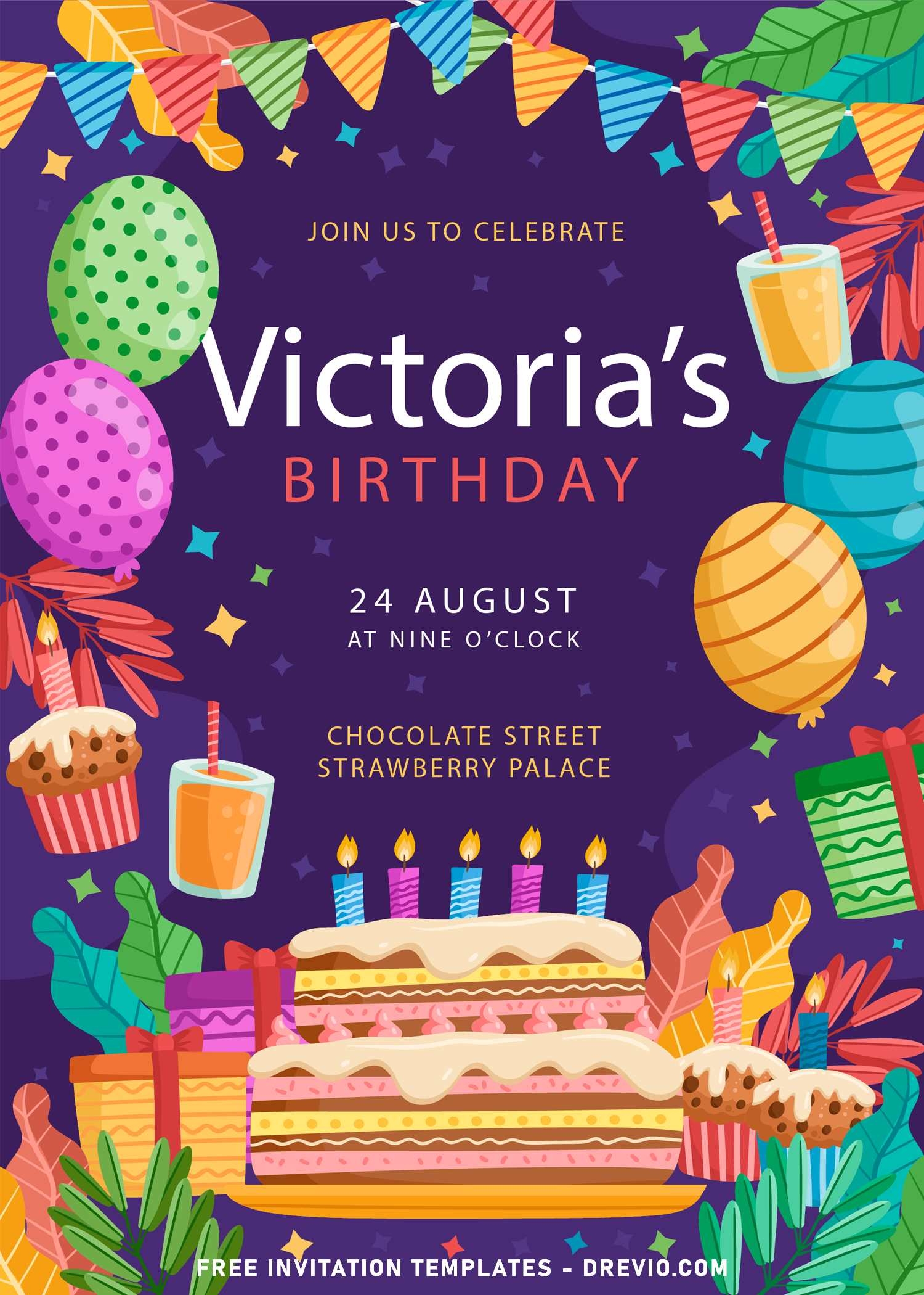 online birthday party invite template
