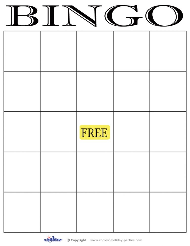 Printable Blank Bingo Cards Free Gsamove