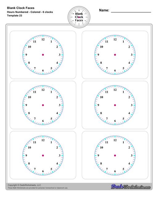 Printable Blank Clock Face Templates Worksheets Library
