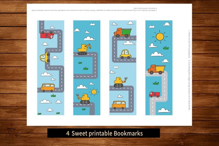 Printable Bookmarks Template 4 Festive Flat Cards 4 Flat Printable 