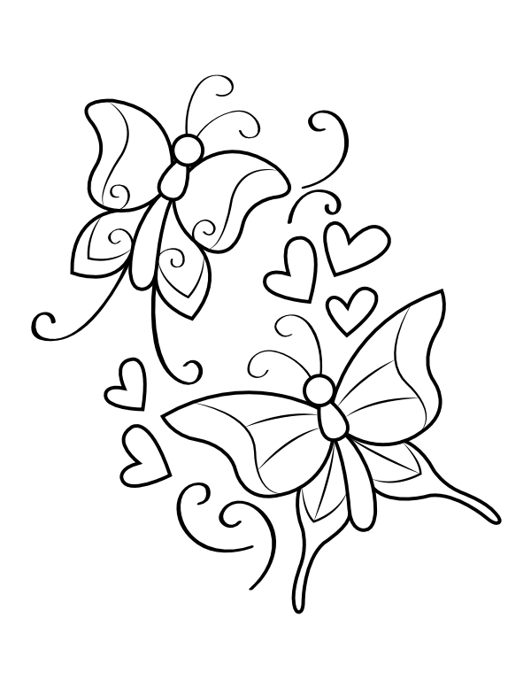Coloring Page Hearts