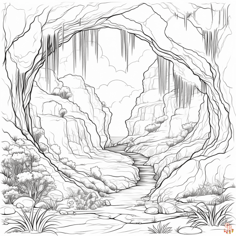 Printable Cave Coloring Pages Free For Kids And Adults