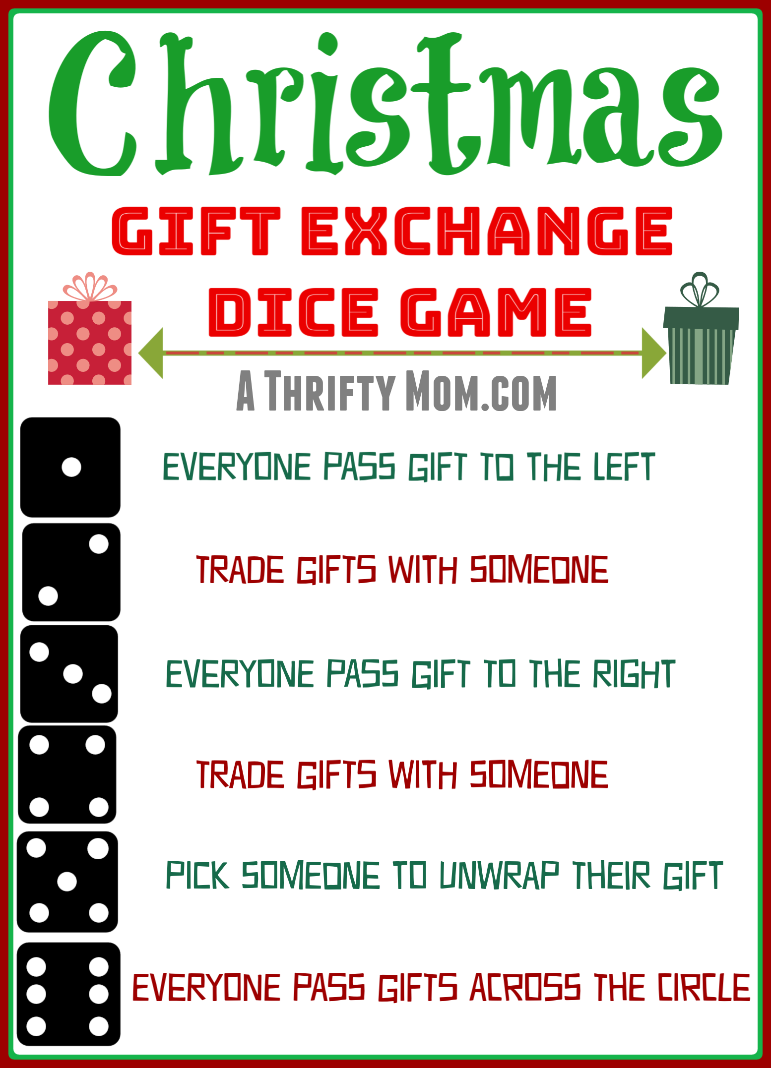 Printable Christmas Gift Exchange Games