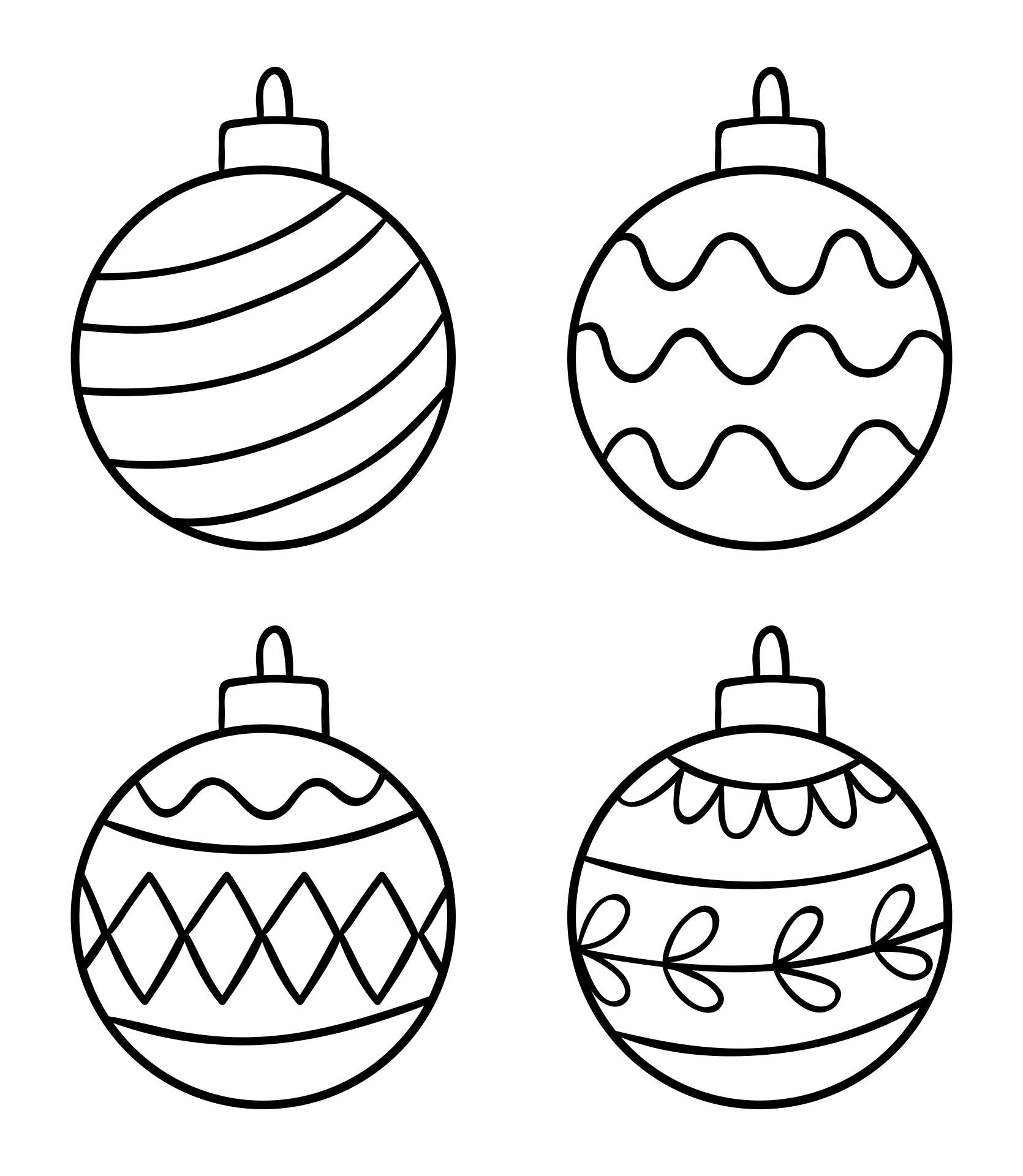 Printable Christmas Ornaments Coloring Pages Blank Templates Artofit