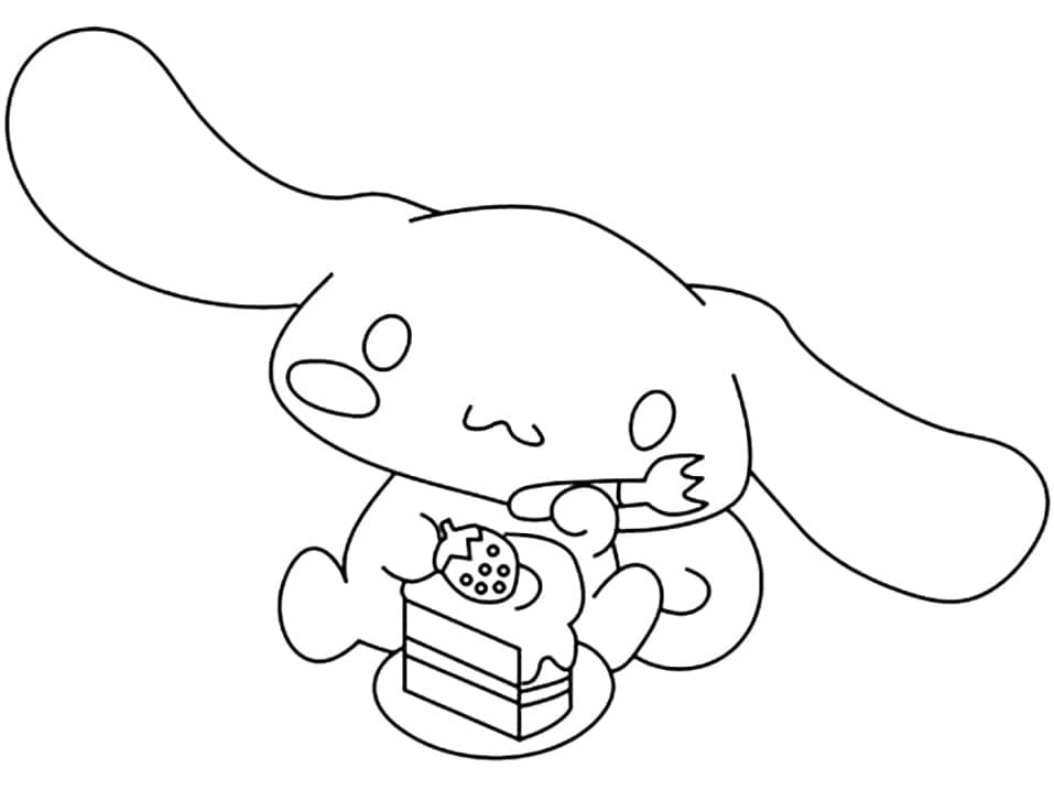 Printable Cinnamoroll With Cake Coloring Page Free Download And Print 