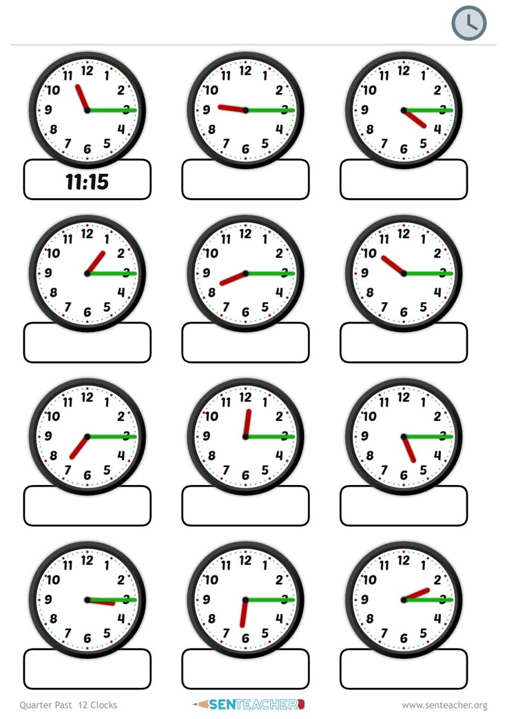Printable Clock Worksheet