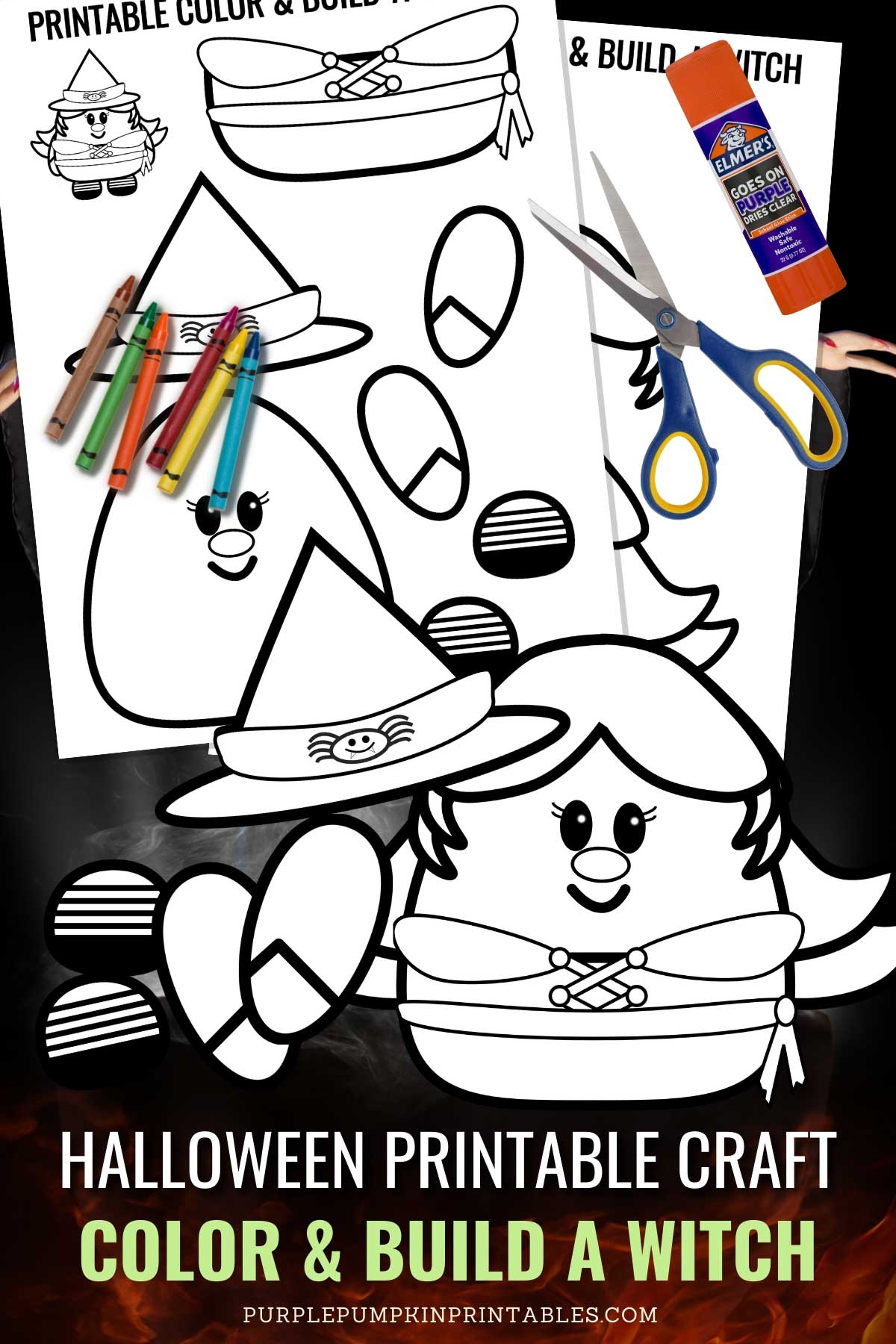Printable Color Build A Witch