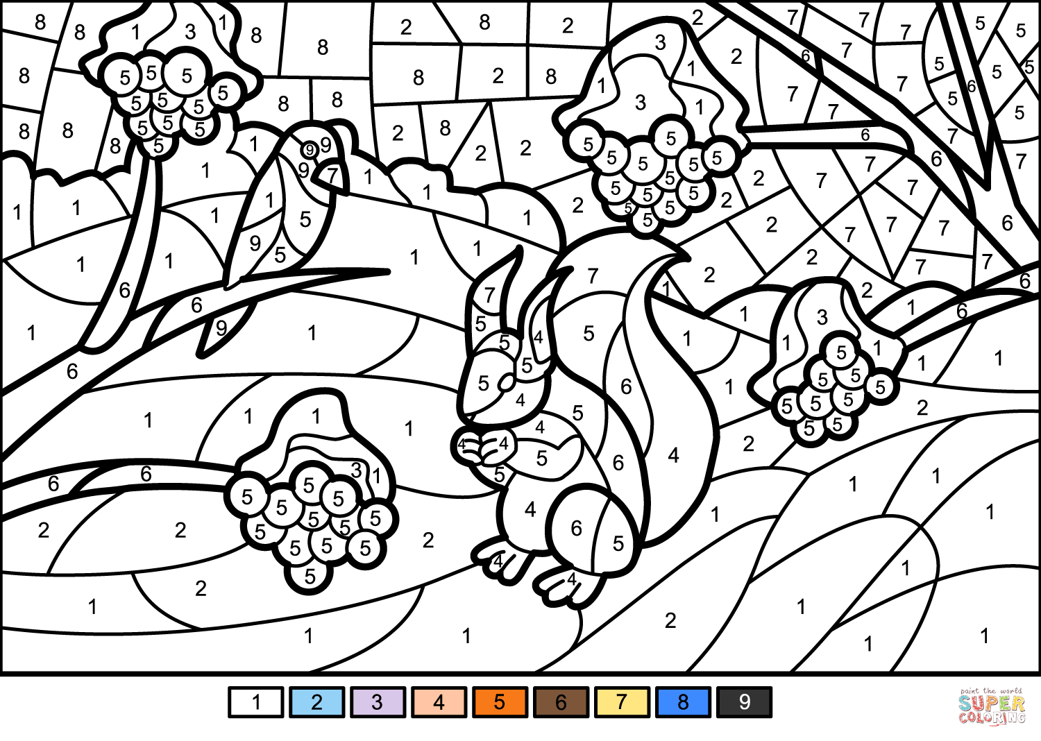 Printable Color By Number Winter