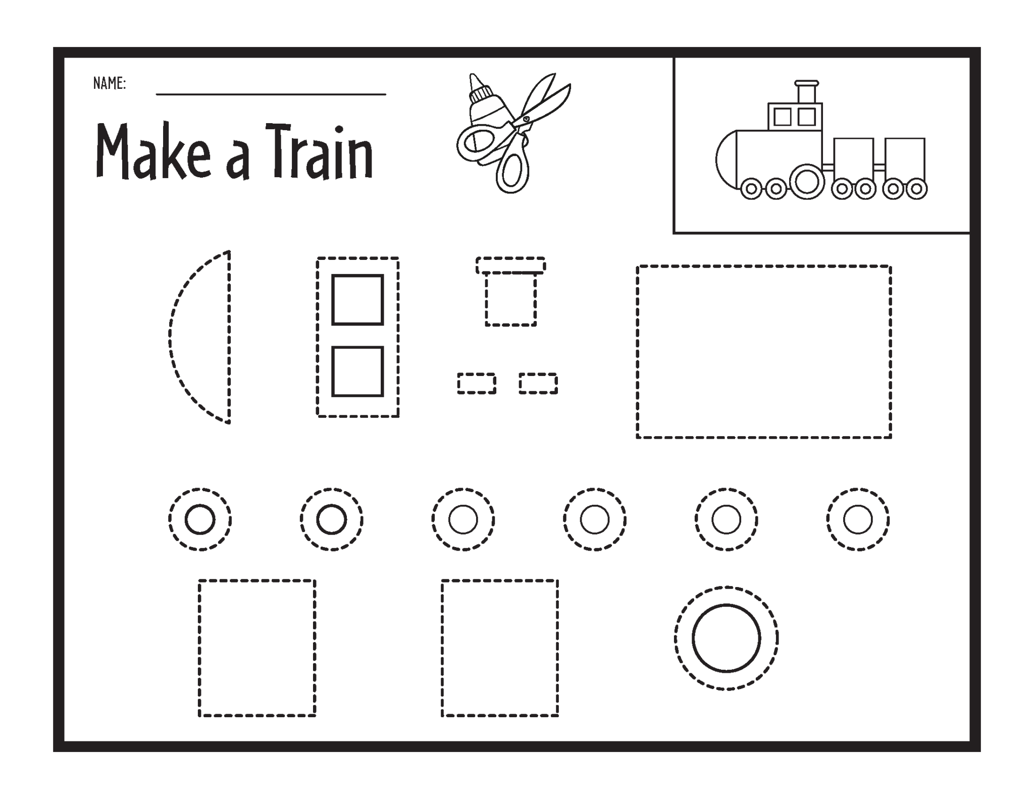 printable color cut and glue worksheets
